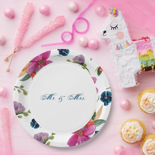 フローラジョエパーソナライズされたー大事な行事プレート ペーパープレート (パーティー)