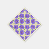 フローラスイートブルーガーデンフラワーオン任意の色 スタンダードカクテルナプキン (角)