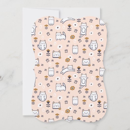 フローラスウィートリトル子猫キットンベビーシャワー 招待状 (裏面)