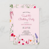 フローラスウィート16バースデーパーティー 招待状 (正面/裏面)