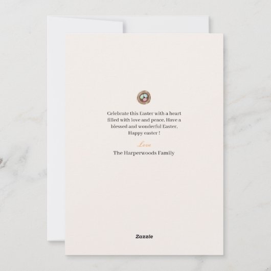 フローラスエレガントクリプト復活祭ファミリーイースターバニー シーズンカード (裏面)