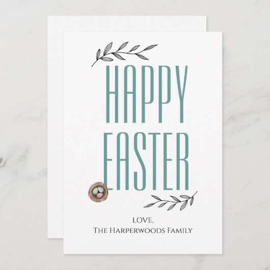 フローラスエレガントクリプト復活祭ファミリーイースター卵 シーズンカード (正面/裏面)