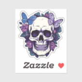 フローラスカルと蝶 シール (シート)