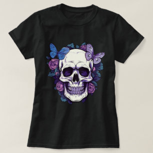 フローラスカルと蝶 Tシャツ