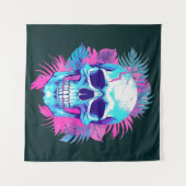 フローラスカルの気化波スタイル タペストリー (正面(横))