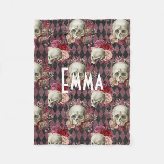 フローラスカルカスタム フリースブランケット