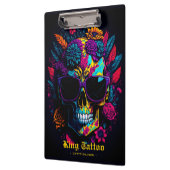 フローラスカルカラフルレトロスタイリッシュタトゥーアーティスト クリップボード (左)