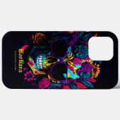 フローラスカルカラフルレトロスタイリッシュタトゥーアーティスト Case-Mate iPhoneケース (裏面 (横))