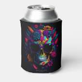 フローラスカルカラフルレトロハロウィンモノグラム 缶クーラー (缶裏面)