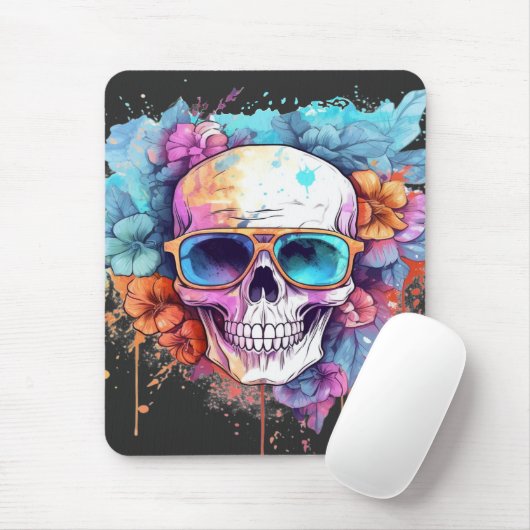 フローラスカルシェード マウスパッド (マウス)