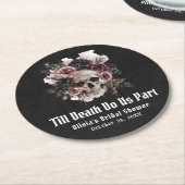 フローラスカルティルデスドウスパートブライダルシャワー ラウンドペーパーコースター (アングル)