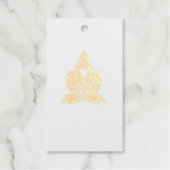 フローラスカルデザイン | ゴシック様式の赤い黒いアートパターン ギフトタグ (正面)