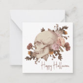 フローラスカルハロウィン素朴 ノートカード (正面)
