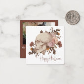 フローラスカルハロウィン素朴 ノートカード (正面/裏面インサイチュ)