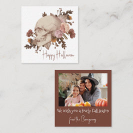 フローラスカルハロウィン素朴 ノートカード