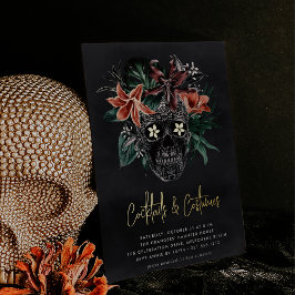 フローラスカルハロウィーンカクテル&コスチュームパーティー 箔招待状
