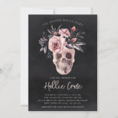 フローラスカルハロウィーンブライダルシャワー 招待状 (正面)