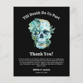 フローラスカルハロウィ結婚ンサンキューカード