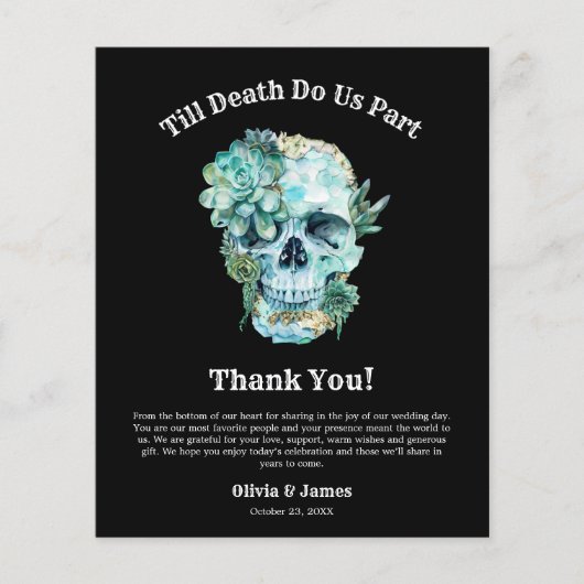 フローラスカルハロウィ結婚ンサンキューカード (正面)