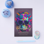 フローラスカルハローウィンパーティ紫 チラシ (シングル)