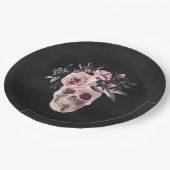 フローラスカルハローウィンパーティ ペーパープレート (アングル)