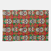 フローラスカルパターン キッチンタオル (横)