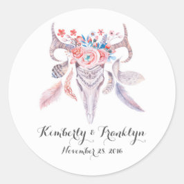 フローラスカルボホヴィンテージ結婚式 ラウンドシール