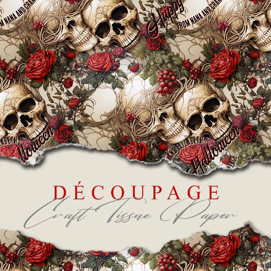 フローラスカルレッドローゼゴシッ結婚クズハロウィーン 薄葉紙