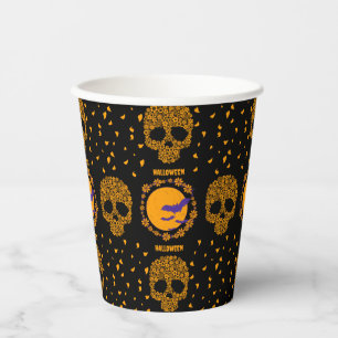 フローラスカル不気味不気味ハロウィーン 紙コップ