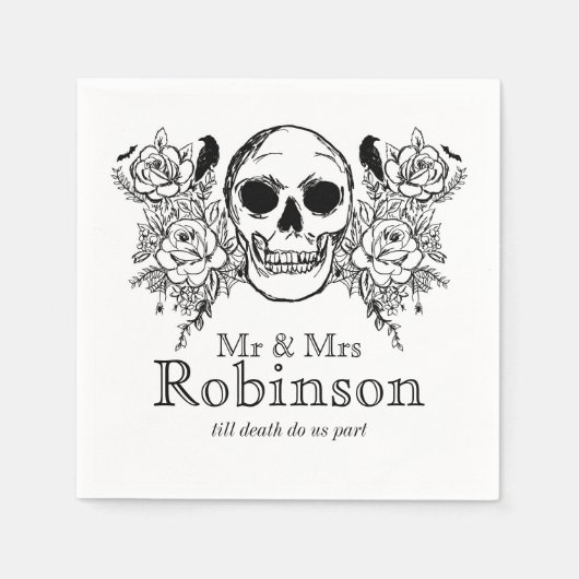 フローラスカル死ぬまで私たち分けナプキン スタンダードカクテルナプキン (正面)