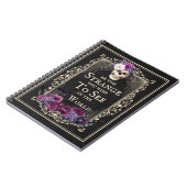 フローラスカル縁どヴィンテージおもしろい引用文ハロウィーン ノートブック (左側)