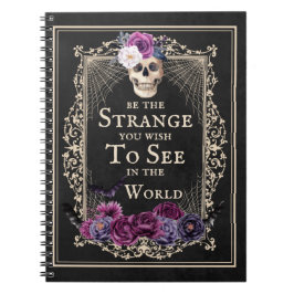 フローラスカル縁どヴィンテージおもしろい引用文ハロウィーン ノートブック