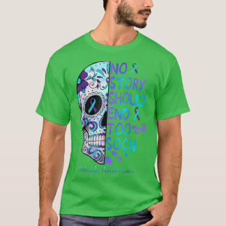 フローラスカル自殺認識度メンタルヘルス Tシャツ