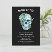 フローラスカル花嫁またはダイハロウィーンブライダルシャワー 招待状 (スタンド正面)