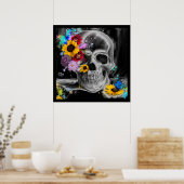 フローラスカル蝶 ポスター (キッチン)