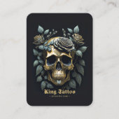 フローラスカル金ゴールドスタイリッシュタトゥーアーティスト 名刺 (正面)