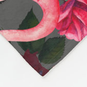 フローラスカル、フラミンゴシームレスパターン。 フリースブランケット (角)