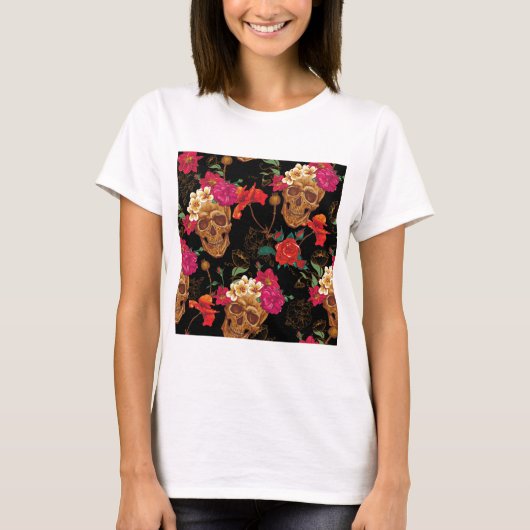 フローラスカル Tシャツ (正面)