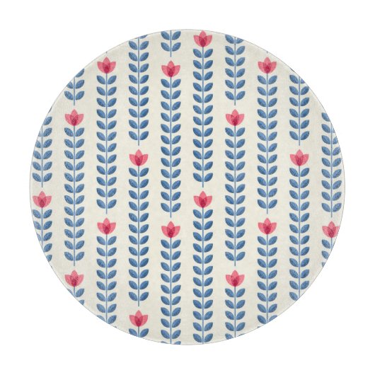 フローラスカンジナビア幾何学レトロ壁紙 カッティングボード (正面)