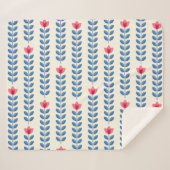 フローラスカンジナビア幾何学レトロ壁紙 シェルパブランケット (正面(横))