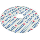 フローラスカンジナビア幾何学レトロ壁紙 ブラッシュドポリエステルツリースカート (アングル)