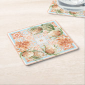 フローラスカーフデザイン スクエアペーパーコースター (アングル)