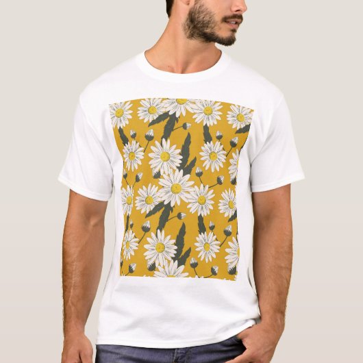 フローラスカーフデザイン、ヴィンテージ背景。 Tシャツ (正面)