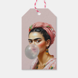 フローラスカーフ吹のバブルガム付きDiva ギフトタグ