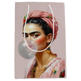 フローラスカーフ吹のバブルガム付きDiva ミディアムペーパーバッグ