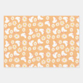 フローラスキートローラスケートで滑るパターン誕生日 ラッピングペーパーシート (正面3)