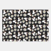 フローラスキートローラスケートで滑るパターン誕生日 ラッピングペーパーシート (正面2)