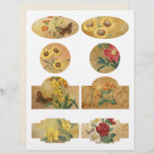 フローラスクラップブック飾りラベル (正面/裏面)