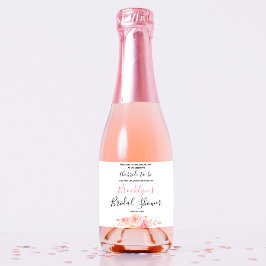 フローラスクリプトの開始ブライダルシャワー スパークリングワインラベル