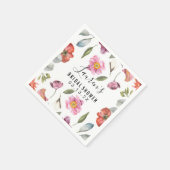 フローラスクリプトブライダルシャワー スタンダードカクテルナプキン (角)